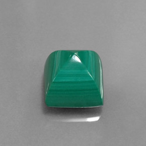 4.51 ct Green Malachite Stone, Natural Malachite in Square Cabochon Shape for Sale