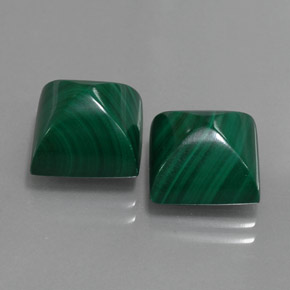16.20 ct Green Malachite Stone, Natural Malachite in Square Cabochon Shape for Sale