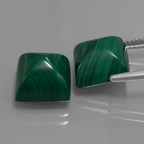 Malachite Gemstone in 10 x 10 mm (calibrated) Size for Sale, Malachite Stone in Multicolor Green Color