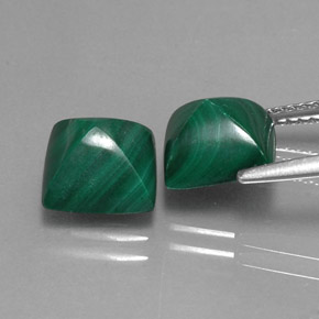 Malachite Gemstone in 8 x 8 mm (calibrated) Size for Sale, Malachite Stone in Multicolor Green Color