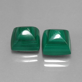 11.05 ct Green Malachite Stone, Natural Malachite in Square Cabochon Shape for Sale