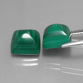 Malachite Gemstone in 9 x 9 mm (calibrated) Size for Sale, Malachite Stone in Multicolor Green Color