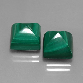 13.50 ct Green Malachite Stone, Natural Malachite in Square Cabochon Shape for Sale