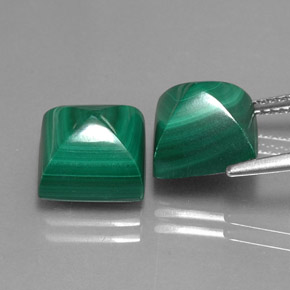 Malachite Gemstone in 9 x 9 mm (calibrated) Size for Sale, Malachite Stone in Multicolor Green Color