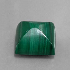 15.43 ct Green Malachite Stone, Natural Malachite in Square Sugarloaf Cabochon Shape for Sale