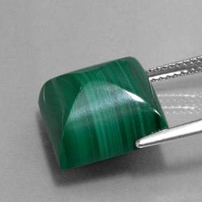 Malachite Gemstone in 13 x 13 mm (calibrated) Size for Sale, Malachite Stone in Medium Green Color