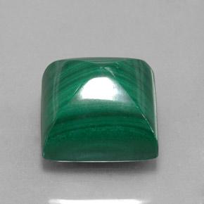 15.78 ct Green Malachite Stone, Natural Malachite in Square Sugarloaf Cabochon Shape for Sale