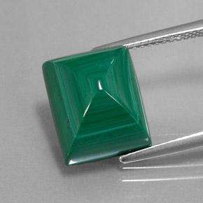 11.50 ct Green Malachite Gemstone, Malachite Gem in Baguette Sugarloaf Cabochon Shape for Sale.