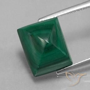 13.07 ct Baguette Malachite, 12.3 x 10.1 mm From Congo, Photo A