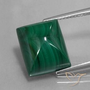 13.73 ct Baguette Malachite, 13.1 x 11 mm From Congo, Photo A
