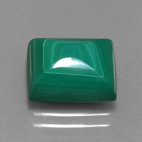 6.19 ct Green Malachite Stone, Natural Malachite in Baguette Cabochon Shape for Sale