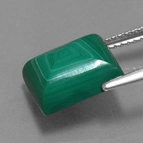 Malachite Gemstone in 10.9 x 9.2 mm Size for Sale, Malachite Stone in Multicolor Green Color