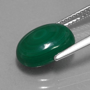 Malachite Gemstone in 11.2 x 8.3 mm Size for Sale, Malachite Stone in Multicolor Green Color