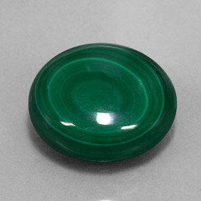 15.28 ct Green Malachite Stone, Natural Malachite in Round Cabochon Shape for Sale