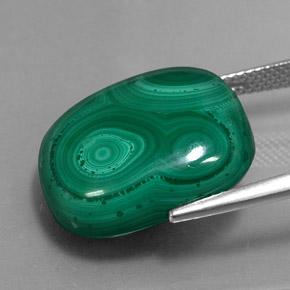 Malachite Gemstone in 19.2 x 16.2 mm Size for Sale, Malachite Stone in Multicolor Green Color