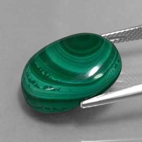 Malachite Gemstone in 17.2 x 14.1 mm Size for Sale, Malachite Stone in Multicolor Green Color