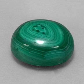 17.27 ct Green Malachite Stone, Natural Malachite in Oval Cabochon Shape for Sale