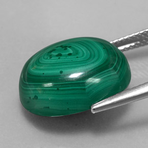 Malachite Gemstone in 16.1 x 13.2 mm Size for Sale, Malachite Stone in Multicolor Green Color