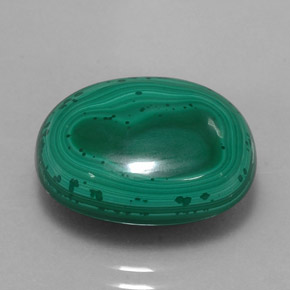 17.63 ct Green Malachite Stone, Natural Malachite in Oval Cabochon Shape for Sale