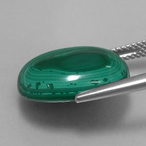 Malachite Gemstone in 17 x 14 mm Size for Sale, Malachite Stone in Multicolor Green Color