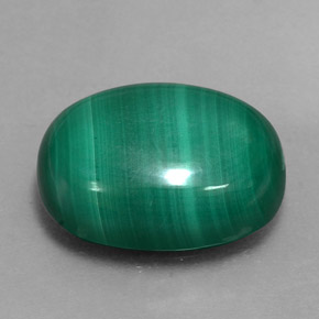 14.85 ct Green Malachite Stone, Natural Malachite in Oval Cabochon Shape for Sale