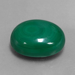 13.11 ct Green Malachite Stone, Natural Malachite in Oval Cabochon Shape for Sale