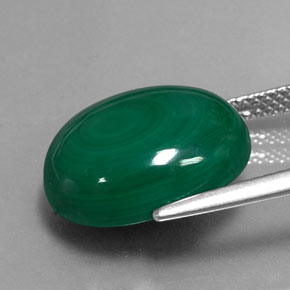 Malachite Gemstone in 15.2 x 12.1 mm Size for Sale, Malachite Stone in Multicolor Green Color