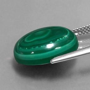 Malachite Gemstone in 15 x 12.2 mm Size for Sale, Malachite Stone in Multicolor Green Color