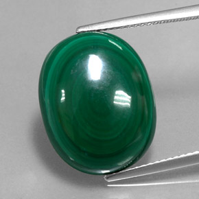 17.95 ct Green Malachite Gemstone, Malachite Gem in Oval Cabochon Shape for Sale.