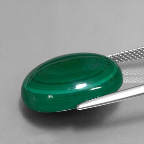 Malachite Gemstone in 18.3 x 14.6 mm Size for Sale, Malachite Stone in Multicolor Green Color