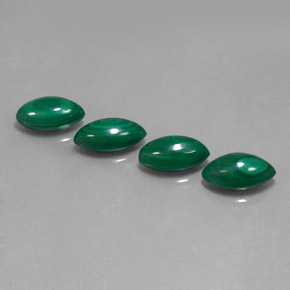 14.25 ct Green Malachite Gemstone, Malachite Gem in Marquise Cabochon Shape for Sale.