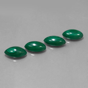 14.25 ct Green Malachite Stone, Natural Malachite in Marquise Cabochon Shape for Sale