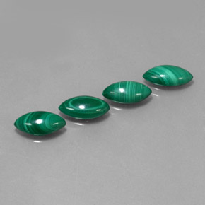 8.39 ct Green Malachite Stone, Natural Malachite in Marquise Cabochon Shape for Sale