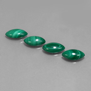 Malachite Gemstone in 11.4 x 6 mm Size for Sale, Malachite Stone in Multicolor Green Color
