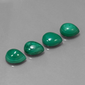 10.03 ct Green Malachite Stone, Natural Malachite in Pear Cabochon Shape for Sale