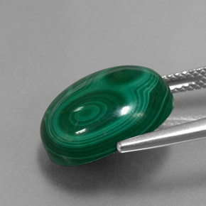 Malachite Gemstone in 15.3 x 13.1 mm Size for Sale, Malachite Stone in Multicolor Green Color