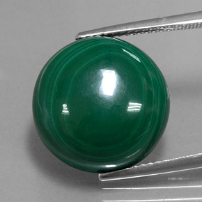 21.31 ct Green Malachite Gemstone, Malachite Gem in Round Cabochon Shape for Sale.