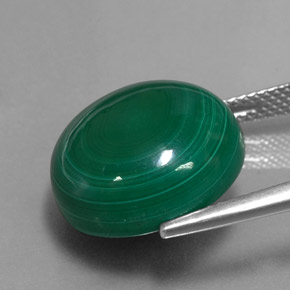 Malachite Gemstone in 15.5 mm Size for Sale, Malachite Stone in Multicolor Green Color