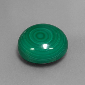 7.16 ct Green Malachite Stone, Natural Malachite in Round Cabochon Shape for Sale
