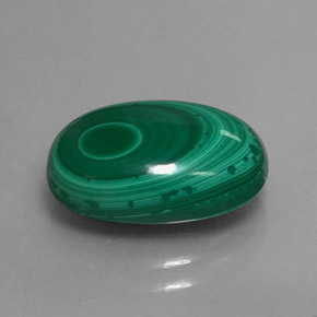 6.72 ct Green Malachite Stone, Natural Malachite in Oval Cabochon Shape for Sale