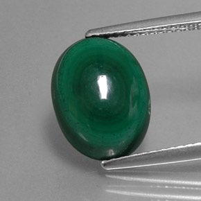 8.38 ct Green Malachite Gemstone, Malachite Gem in Oval Cabochon Shape for Sale.