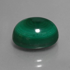 8.38 ct Green Malachite Stone, Natural Malachite in Oval Cabochon Shape for Sale