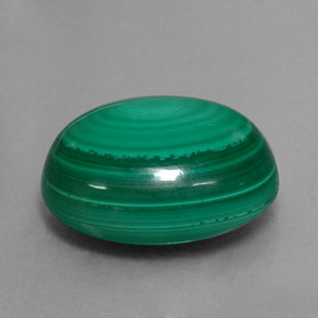 9.57 ct Green Malachite Stone, Natural Malachite in Oval Cabochon Shape for Sale