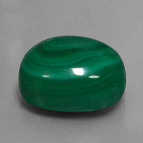 13.04 ct Green Malachite Stone, Natural Malachite in Oval Cabochon Shape for Sale