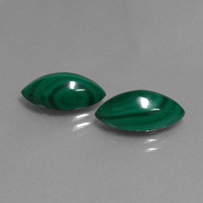 8.54 ct Green Malachite Stone, Natural Malachite in Marquise Cabochon Shape for Sale