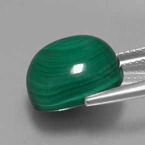 Malachite Gemstone in 13.1 x 13 mm Size for Sale, Malachite Stone in Multicolor Green Color