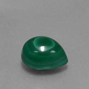 3.08 ct Green Malachite Stone, Natural Malachite in Pear Cabochon Shape for Sale