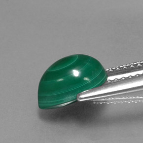 Malachite Gemstone in 8.8 x 6.9 mm Size for Sale, Malachite Stone in Multicolor Green Color