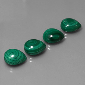19.27 ct Green Malachite Stone, Natural Malachite in Pear Cabochon Shape for Sale