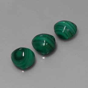 7.67 ct Green Malachite Stone, Natural Malachite in Trillion Cabochon Shape for Sale
